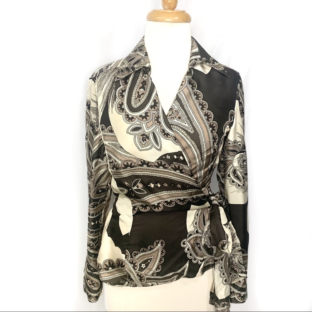 Ann Taylor Silk wrap blouse